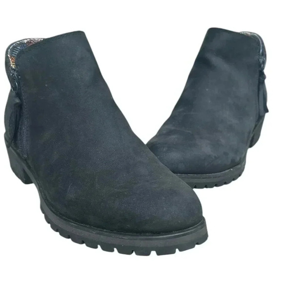 The North Face Bridgeton Waterproof Leather Zip Booties Sz 9 Wool Trim Winter - Picture 2 of 8